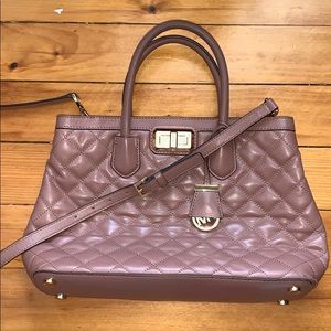 MK taupe quilted purse